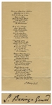 Sabine Baring-Gould Autograph Lyrics Signed to His Iconic Hymn, Onward, Christian Soldiers